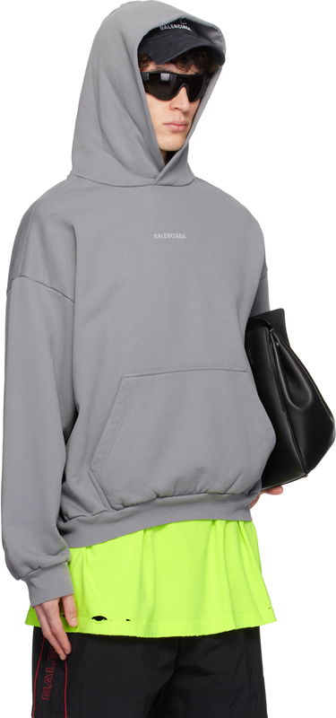 Mikina Balenciaga Reflective Moll Arch Medium Fit Hoodie Šedá | 767877TRVP8, 1