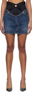 Balmain Crêpe and Denim Miniskirt