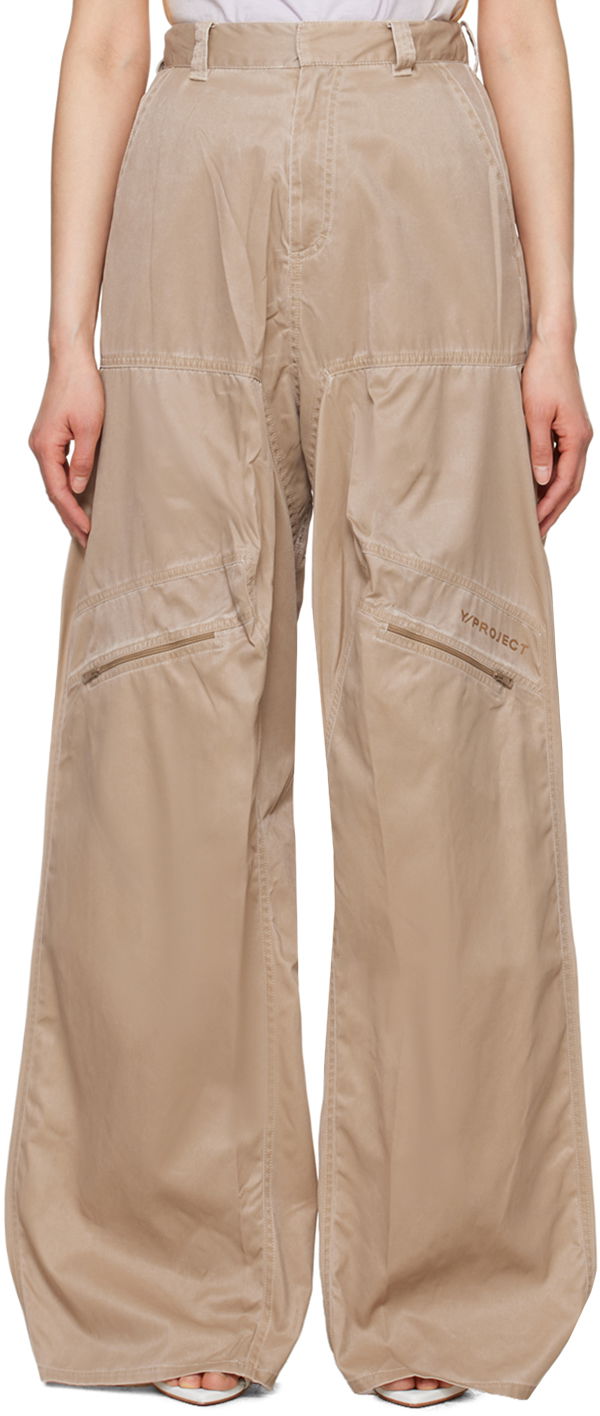 Nohavice Y/PROJECT Pop-Up Trousers Béžová | 203PA003, 0