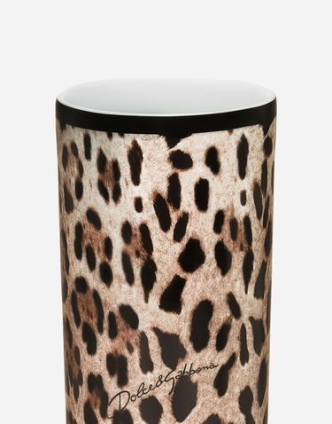 Home decor Dolce & Gabbana Dolce & Gabbana Leopard Print Cylindrical Porcelain Vase Onesize Rôznofarebný | TCC196TCAMWUL003, 2