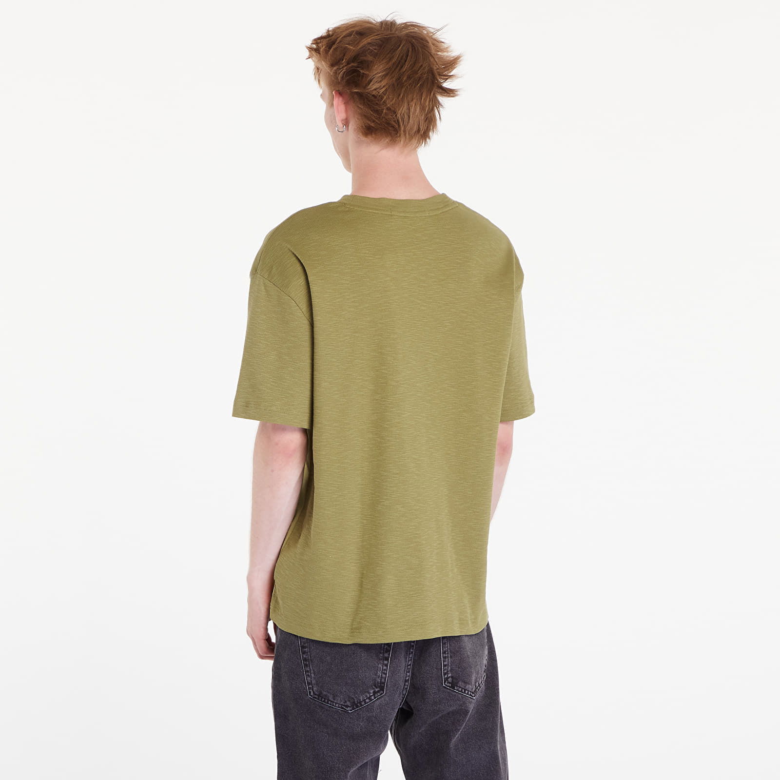 Texture Mix Cotton T-Shirt Dark Juniper