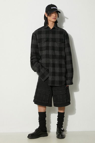 Košeľa VETEMENTS VETEMENTS Flannel Shirt Jacket Šedá | UE64SH260BG, 1