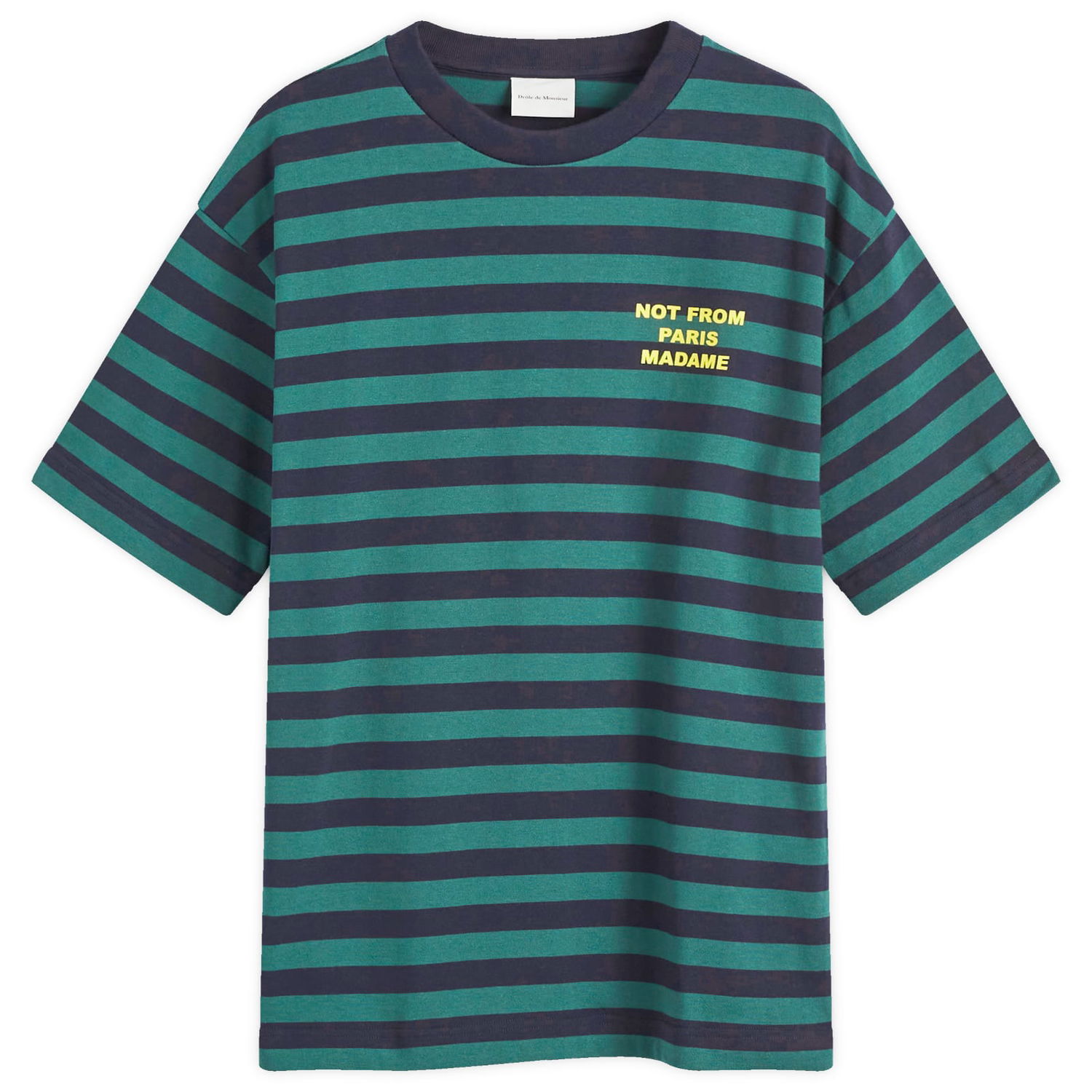 Tričko Drôle de Monsieur Logo Stripe T-Shirt Zelené | F-TS224-CO135-NY, 0