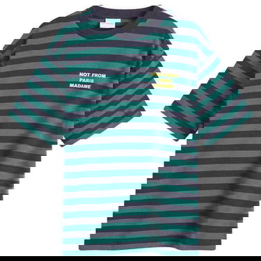Tričko Drôle de Monsieur Logo Stripe T-Shirt Zelené | F-TS224-CO135-NY, 0