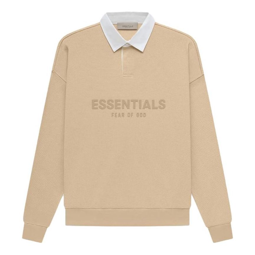 Polo tričko Fear of God Essentials Waffle Long Sleeve Polo Béžová | FOG-SS23-055, 0
