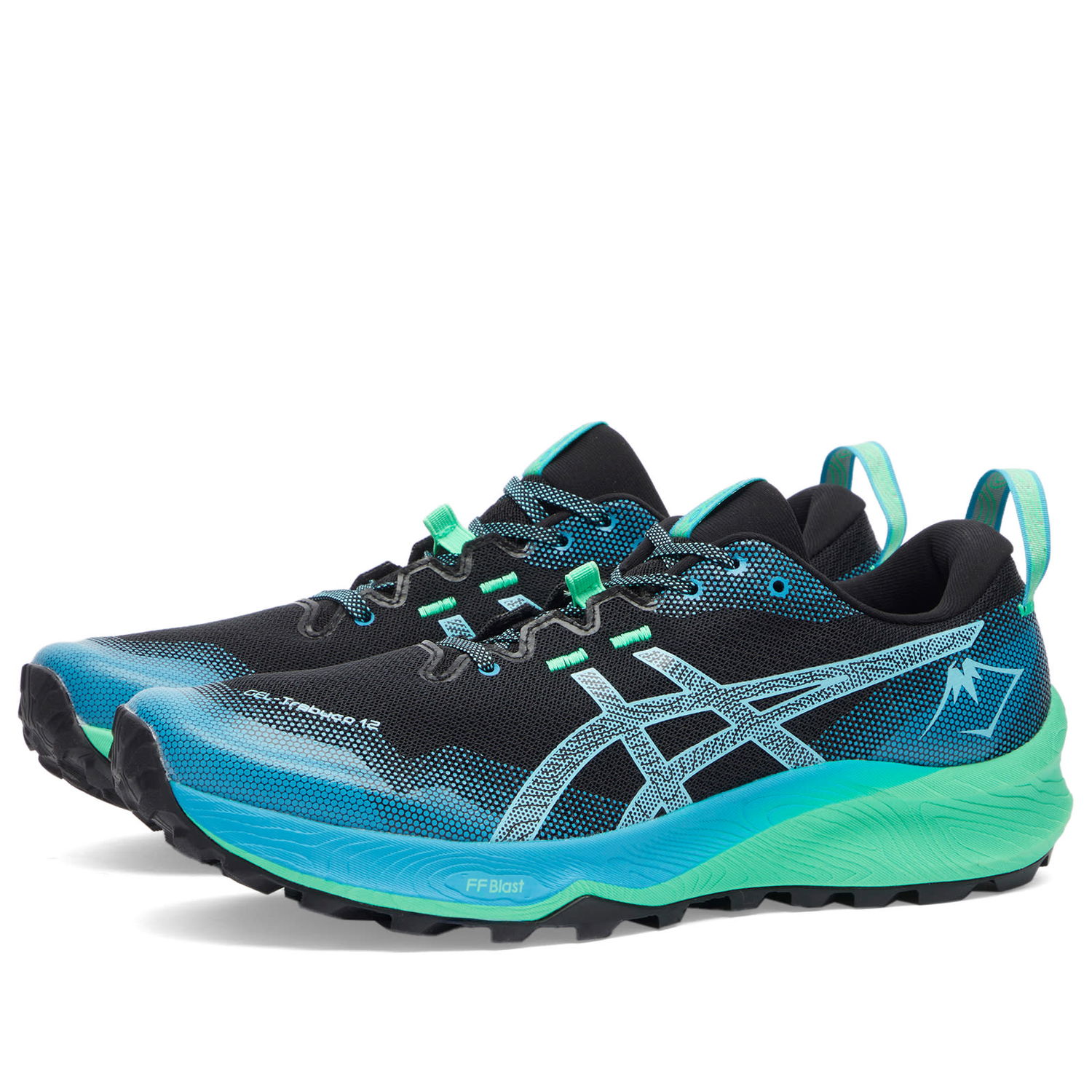 Tenisky a topánky Asics GEL-TRABUCO 12 Sneakers in Black/Bright Cyan, Size UK 10 | END. Clothing Tyrkysová | 1011B799-002, 0