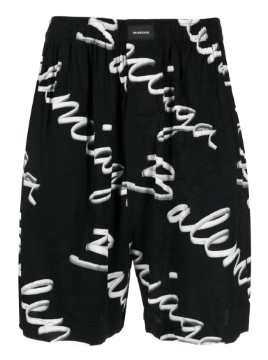 Šortky Balenciaga Scribble Logo Bermuda Shorts Čierna | 672410TML131070