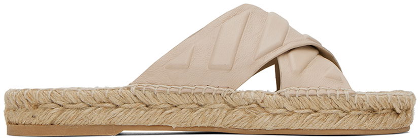 Oblečenie Off-White Diag Lea Espadrille Sandals Béžová | OWIB012S23LEA0016161