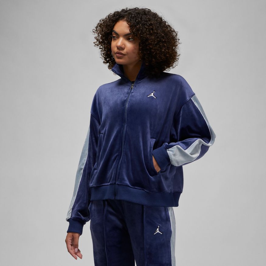 Mikina Jordan Flight Velour Full-Zip Hoodie Navy | DV1396-410, 0