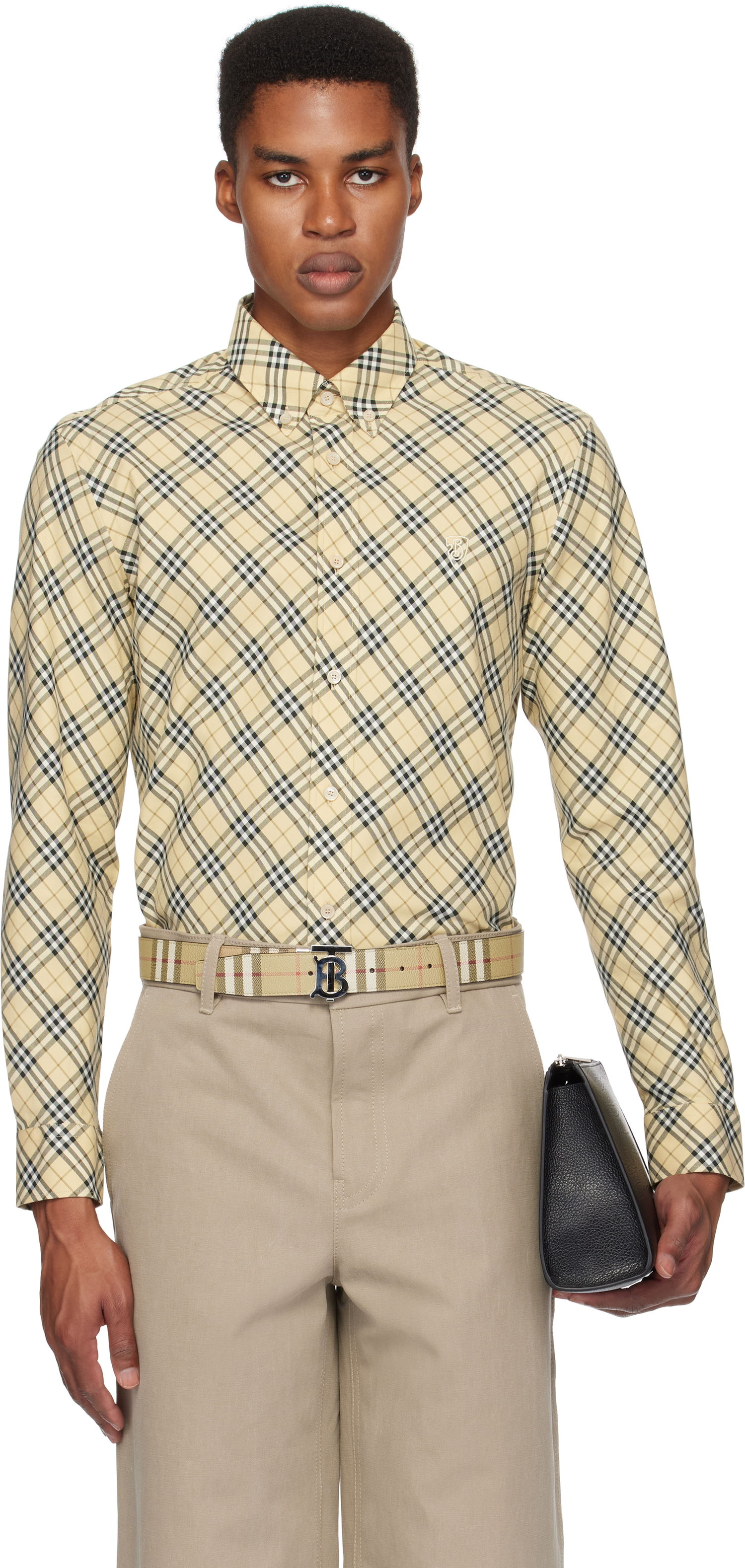 Košeľa Burberry Check Cotton Shirt Žltá | 8098843, 0