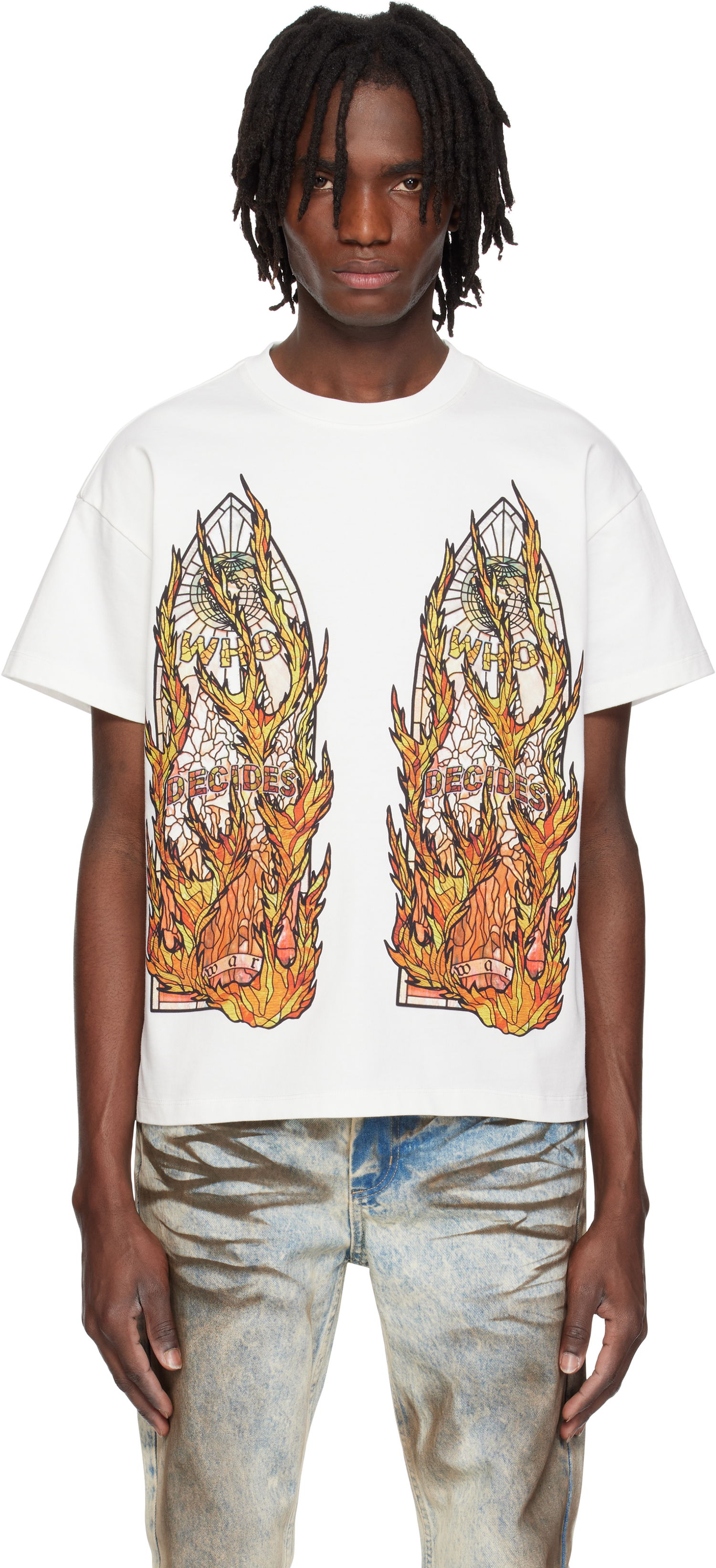 Tričko Who Decides War Who Decides War Flame Glass T-Shirt Biela | 1110030001SE25, 0