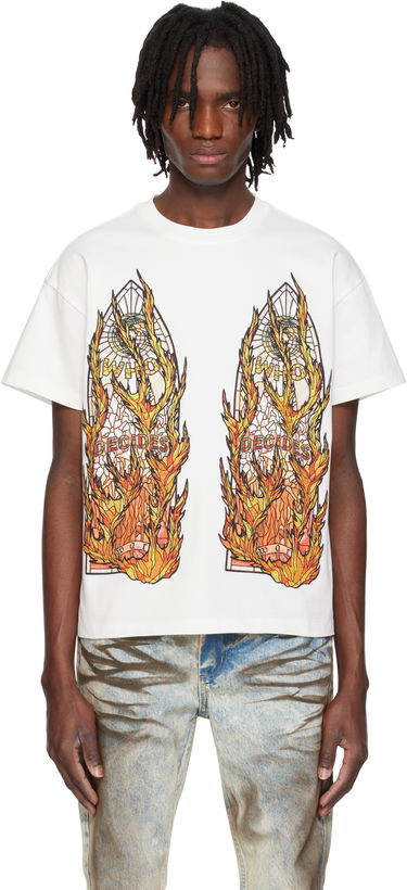 Tričko Who Decides War Who Decides War Flame Glass T-Shirt Biela | 1110030001SE25, 0