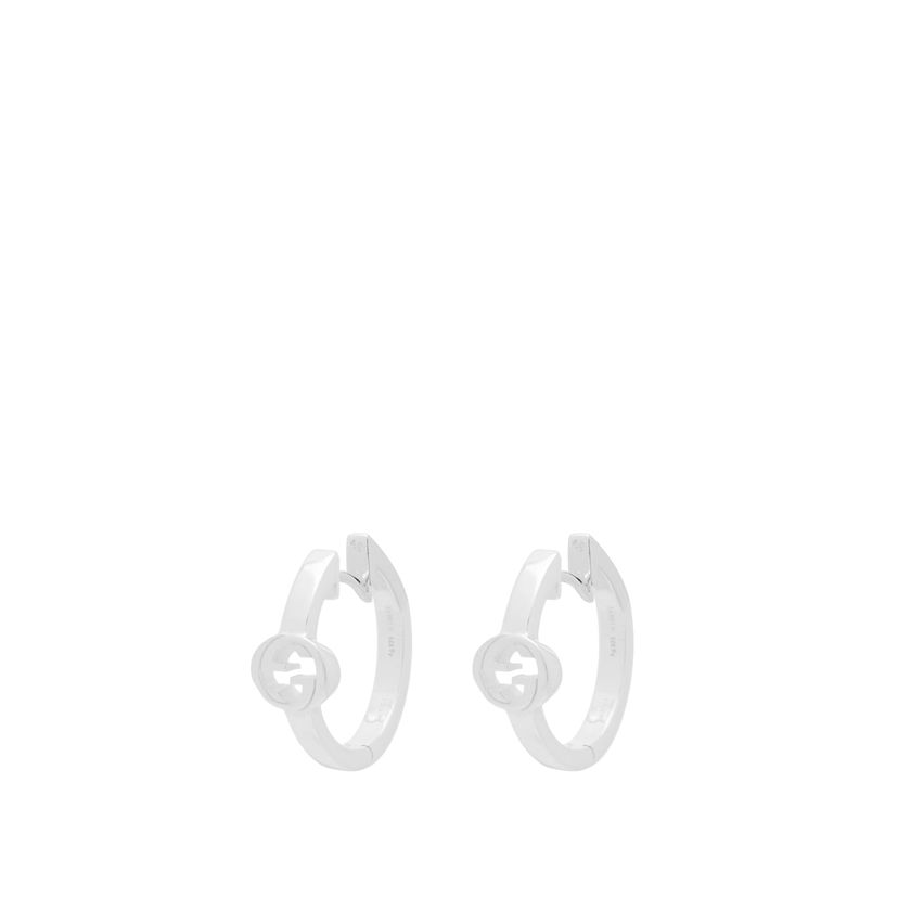 Náušnice Gucci Interlocking G Hoop Earrings Metalická | YBD79632300100U