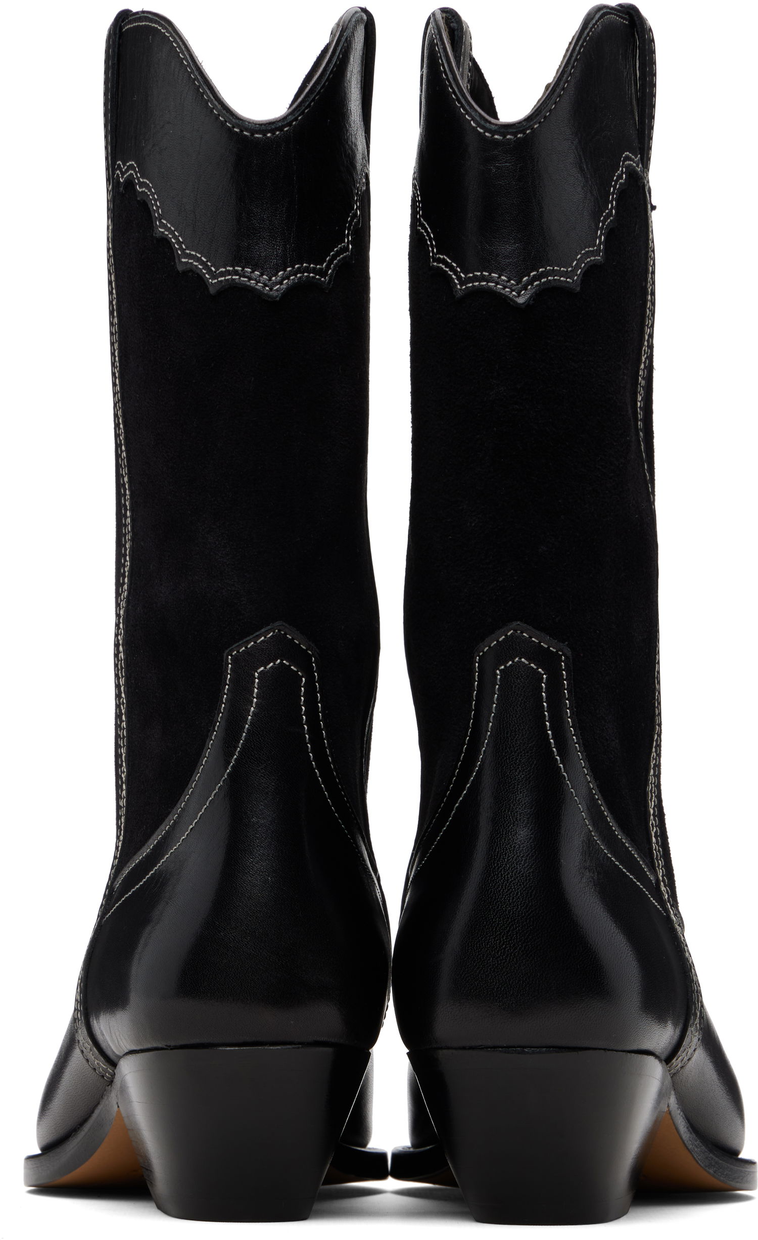 Tenisky a topánky ISABEL MARANT Isabel Marant Duerto Western-Style Leather and Suede Boots with Contrast Stitching Čierna | BO0003FD-D1A25S, 1