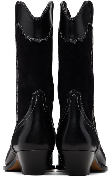 Tenisky a topánky ISABEL MARANT Isabel Marant Duerto Western-Style Leather and Suede Boots with Contrast Stitching Čierna | BO0003FD-D1A25S, 1