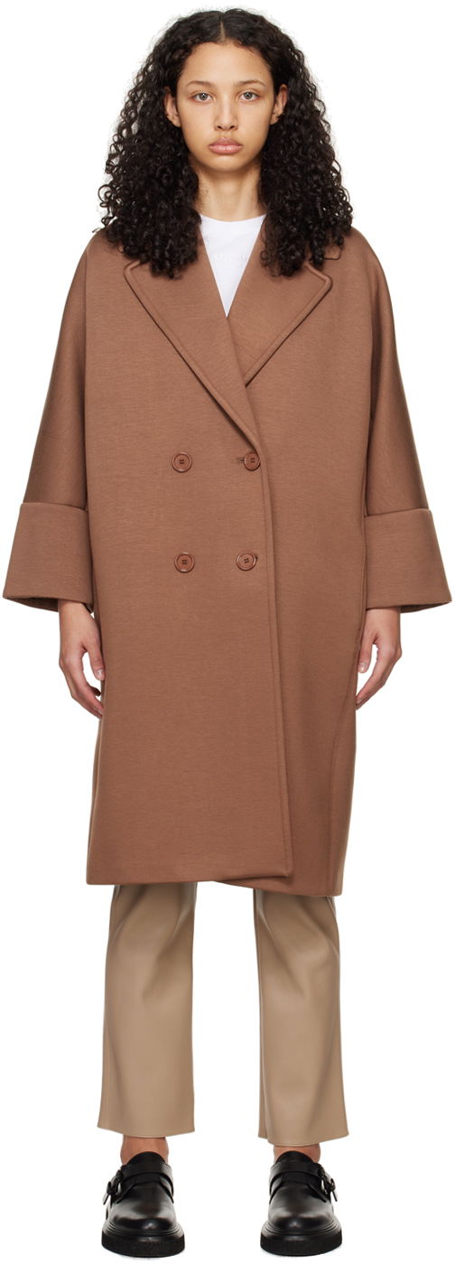 Kabáty Max Mara Max Mara Epopea Double-Breasted Coat Hnedá | 2419901021600 MM13074, 0