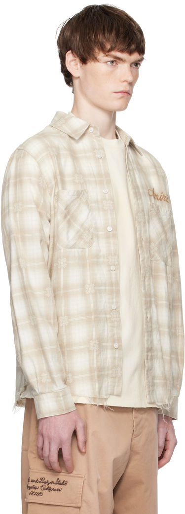 Košeľa AMIRI Amiri Bleach Bandana Patch Flannel Shirt Béžová | AMSTFL1015, 1