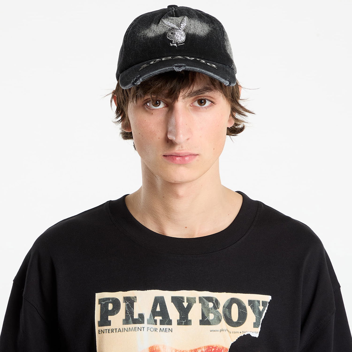 Šiltovka Footshop Playboy x FTSHP Denim Dadcap Black Čierna | FTSHP_535, 0