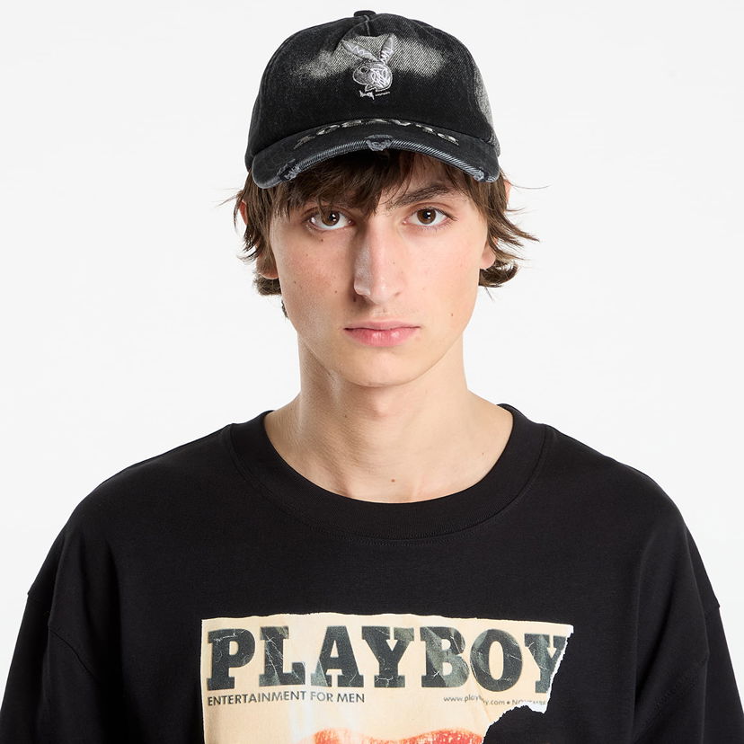 Šiltovka Footshop Playboy x FTSHP Denim Dadcap Black Čierna | FTSHP_535