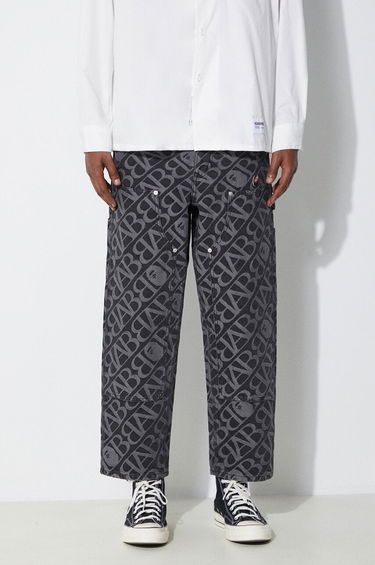 Cargo nohavice BAPE A Bathing Ape Metal One Point Double Knee Denim Work Pants Čierna | 1J80150052, 0