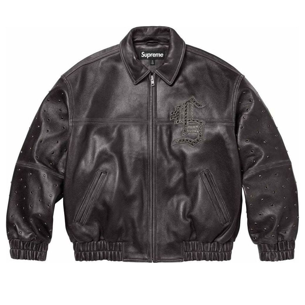 Bomber bunda Supreme Gem Studded Leather Jacket Čierna | SUP-SS24-132, 0