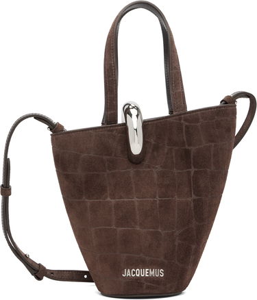 Tote bag Jacquemus 'The small Bambola' Croc-Effect Suede Top Handle Tote Hnedá | 25HBAW00389AC07A09, 0