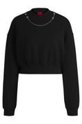 Cropped Sweatshirt with Detachable Chain