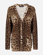 Leopard-print Cashmere Cardigan