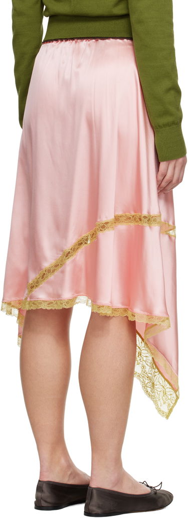 Sukňa Dries Van Noten Dries Van Noten Asymmetrical Silk Midi Skirt with Lace Ružová | 251-010802-1032, 2