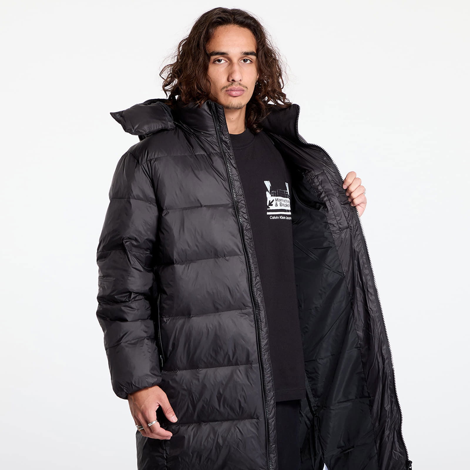 Essentials Down Long Jacket Black