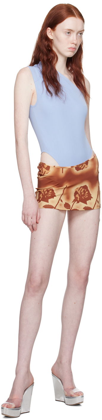 Body Miaou Miaou One Shoulder Thong Bodysuit Modrá | 6005VCJALL, 4