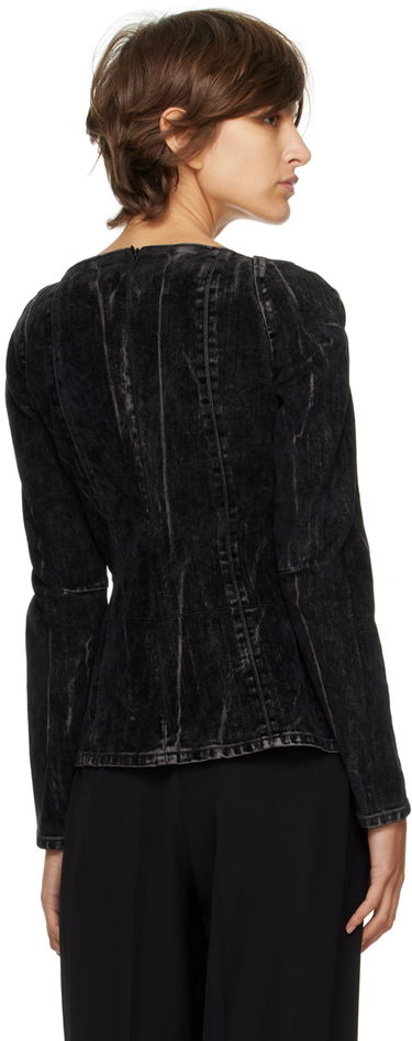 Košeľa Stella McCartney Stella McCartney Washed Denim Sweetheart Neckline Blouse Čierna | 6D00853SPH05, 2