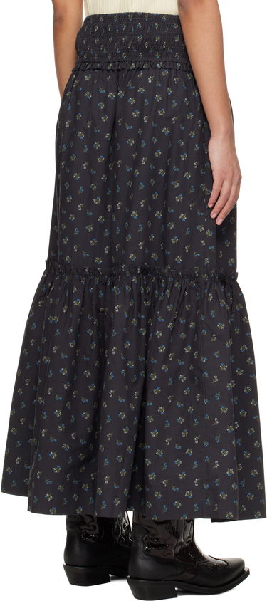 Sukňa GANNI Ganni Floral Printed Maxi Skirt Čierna | W0308, 2
