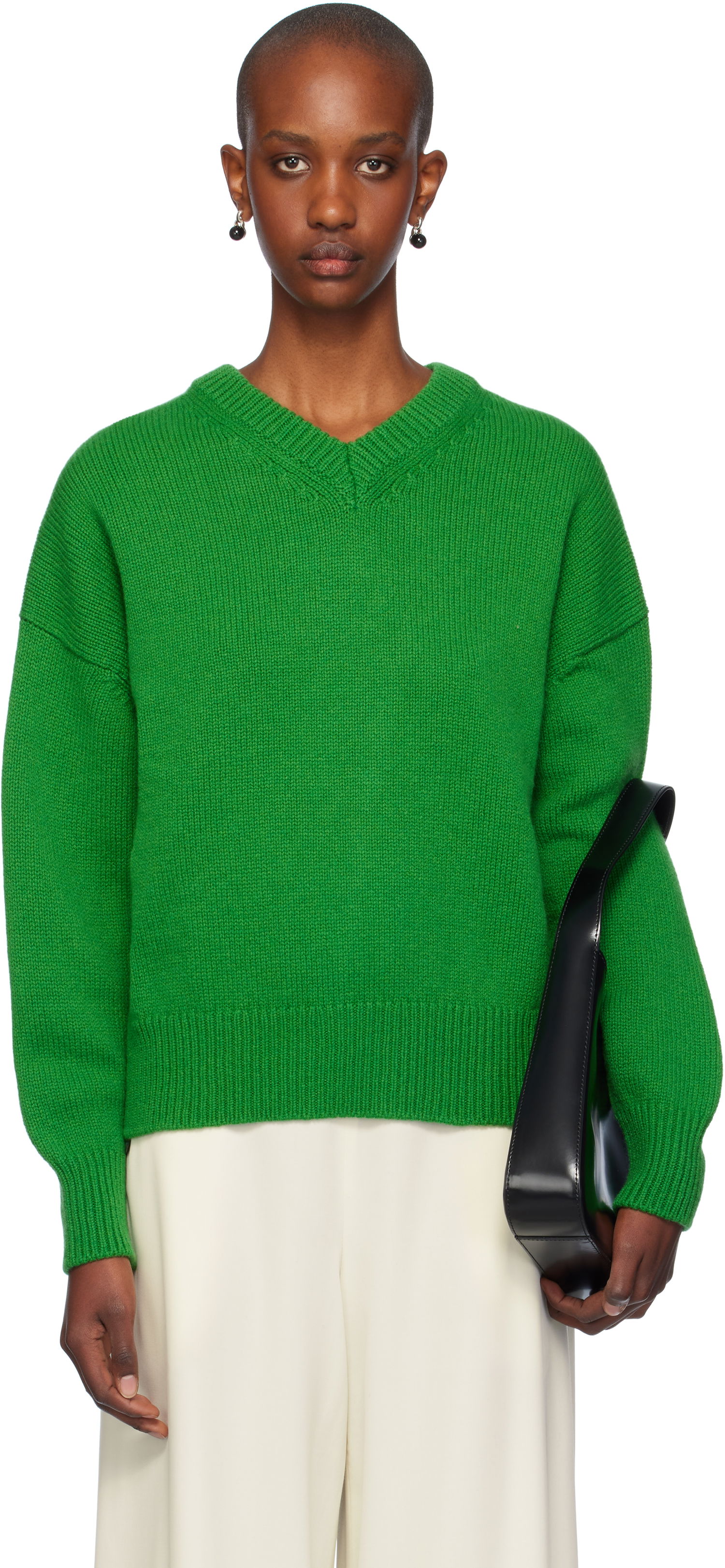 Sveter &Daughter Slouch V-Neck Sweater Zelené | F2205, 0