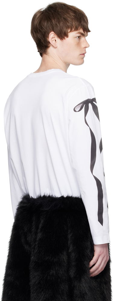 Tričko Simone Rocha Simone Rocha Ribbon Bow Tail Long Sleeve T-Shirt Biela | 5194P54-M 0569, 2