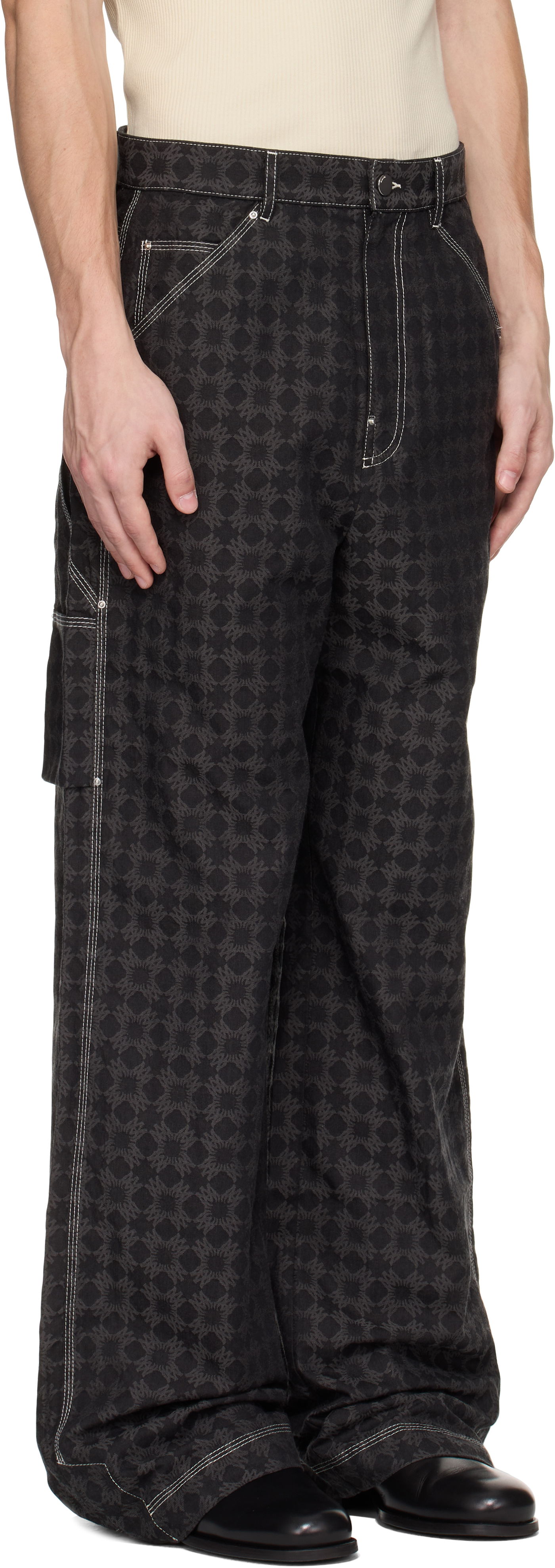 Cargo nohavice AMIRI Amiri MA Quad Work Trousers Čierna | AMPACA1039, 1