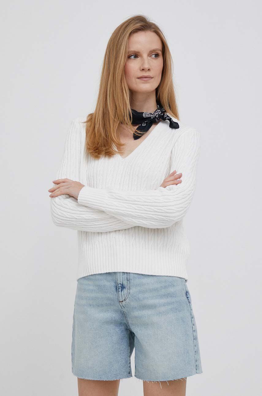 Cable Knit V-Neck Jumper