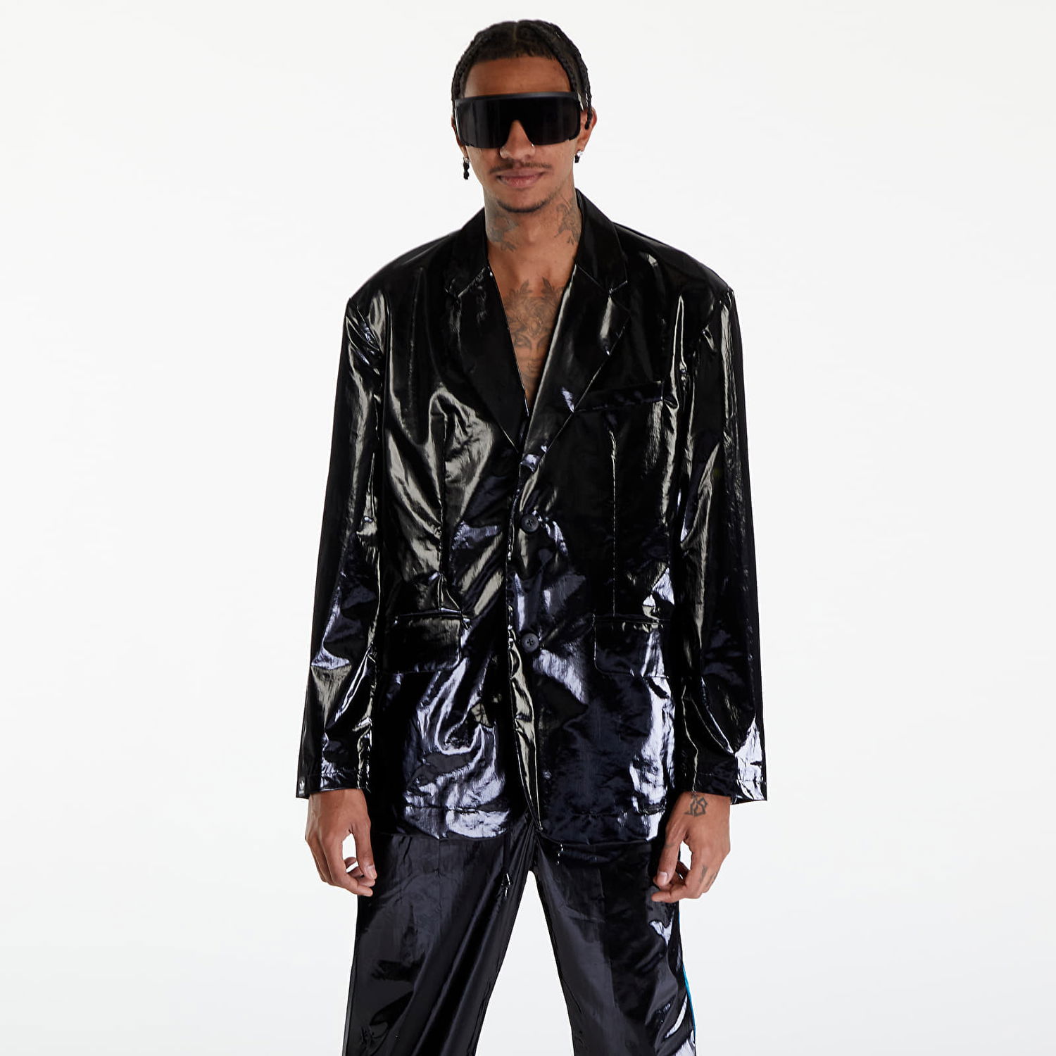 Bunda adidas Originals Song For The Mute x Shiny UNISEX Blazer Black/ Active Teal Čierna | IY9512, 0