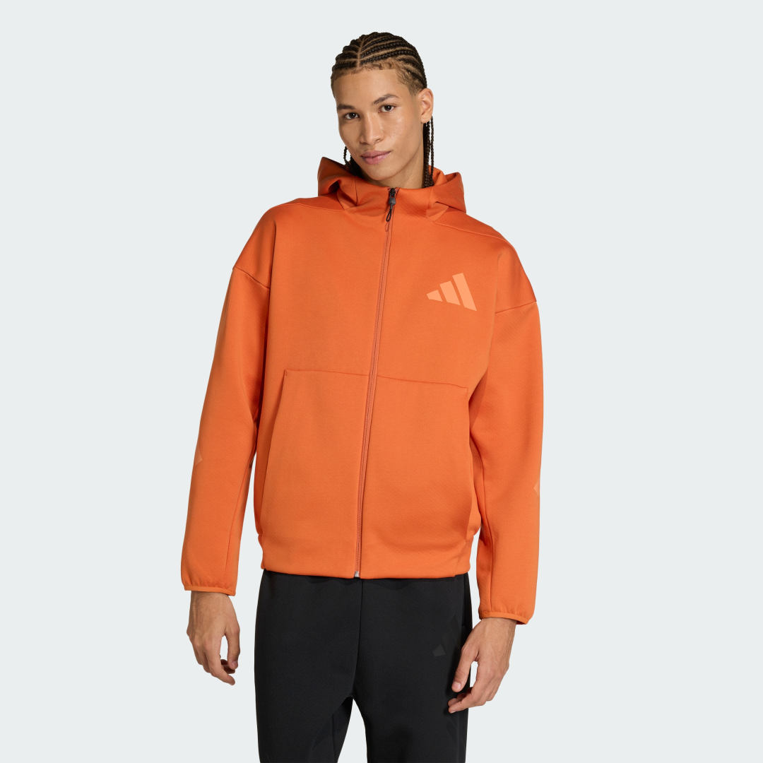 Mikina adidas Performance Z.N.E. Full-Zip Hooded Jacket Oranžová | KE4679, 0