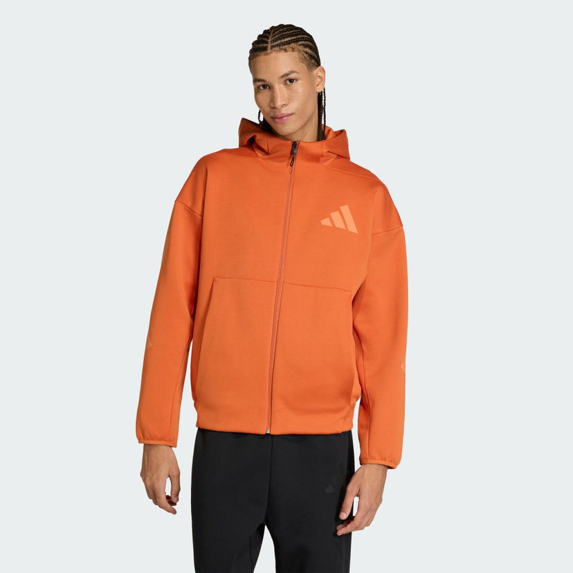 Mikina adidas Performance Z.N.E. Full-Zip Hooded Jacket Oranžová | KE4679