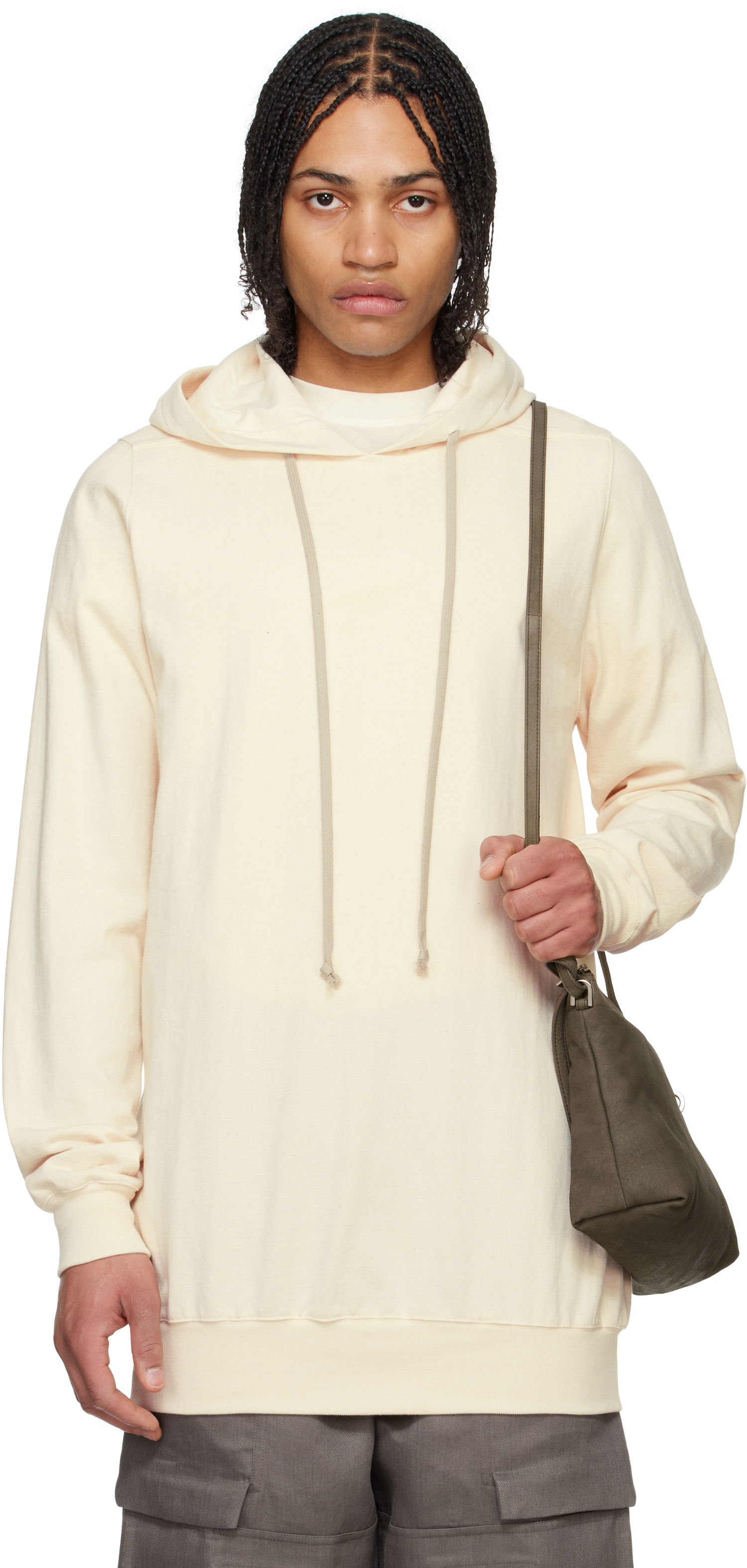 Mikina Rick Owens Rick Owens Heavy Jersey Hoodie Béžová | RU01E5282 BA, 0
