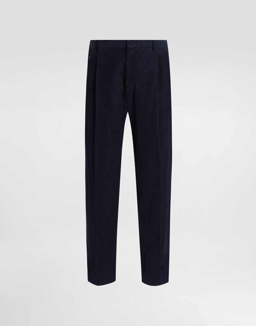 Nohavice Dolce & Gabbana Dolce & Gabbana Garment Dyed Velvet Trousers Navy | GY6UETG8NN7B0665