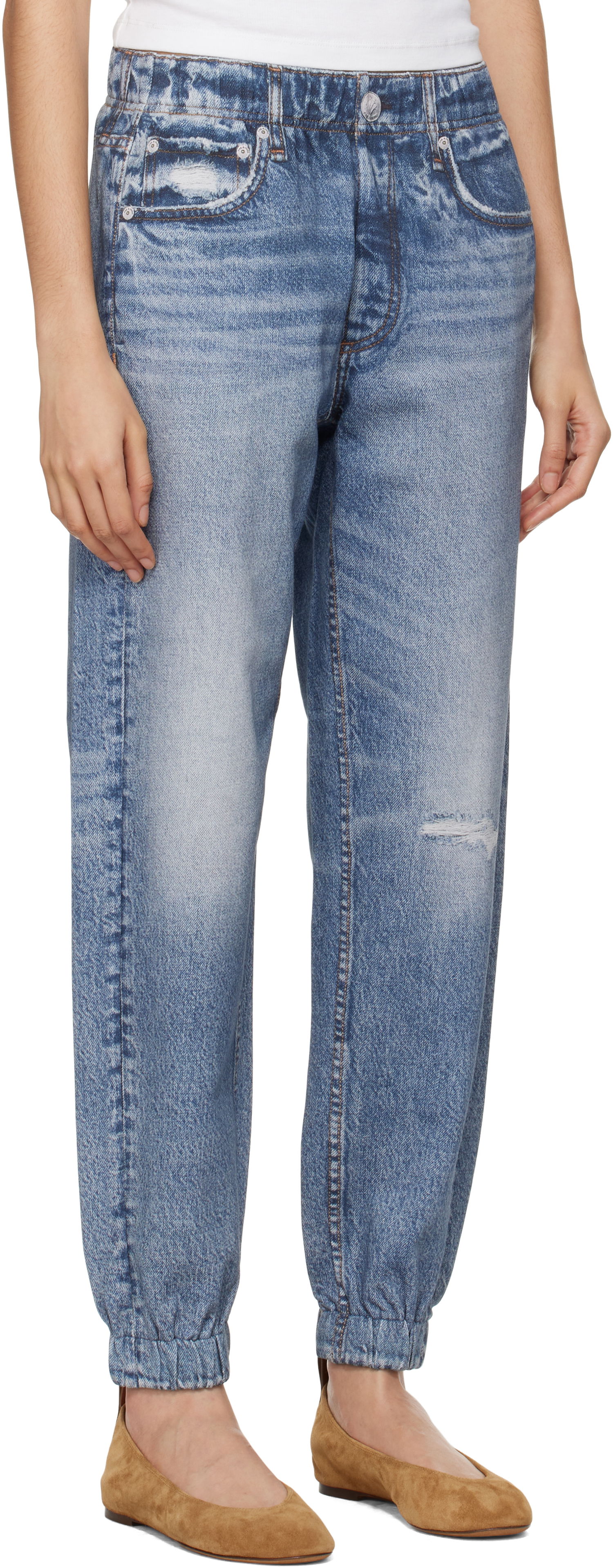 Džínsy rag & bone Miramar Terry Jogger Lounge Pants Modrá | WCW23F70008200, 1