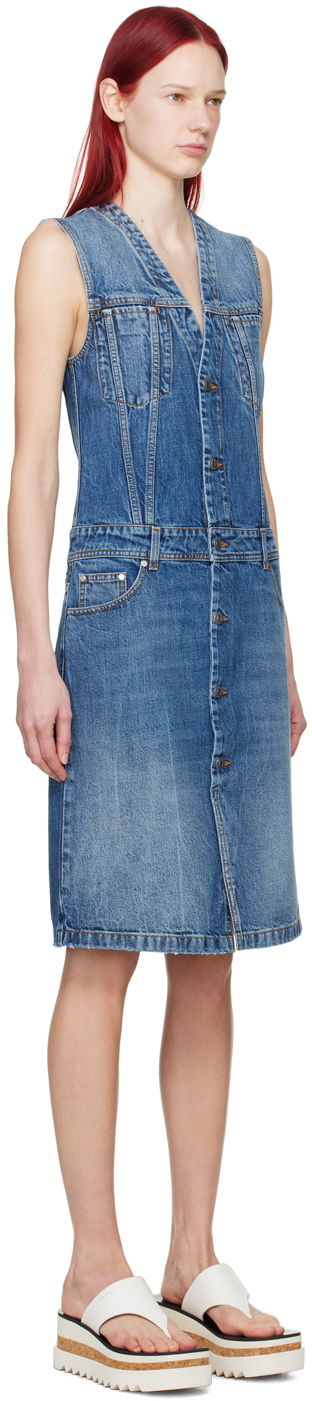 Šaty Stella McCartney Paneled Denim Midi Dress Modrá | 6D02763SPH69, 1
