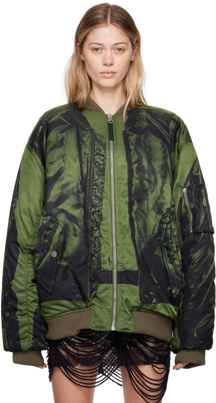 Bomber bunda Jean Paul Gaultier Jean Paul Gaultier Trompe L'œil Print Bomber Jacket Zelené | 24/30-F-BL046-C538-4100, 0