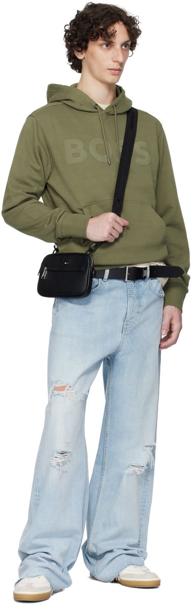 Taška cez rameno BOSS Pebble-Grained Faux-Leather Bag Čierna | 50548031, 3