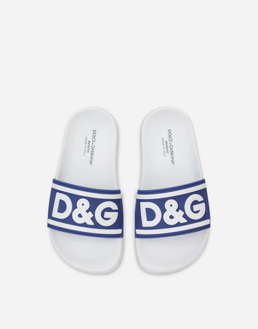 Tenisky a topánky Dolce & Gabbana Logo Print Rubber Sliders Biela | DD0320AQ8588T094, 3