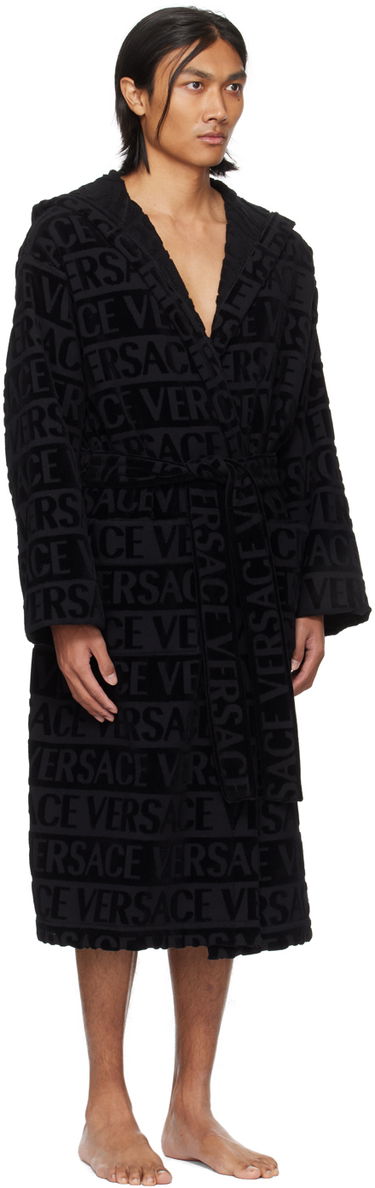 Pyžamo Versace Versace 'Versace' Allover Bathrobe Čierna | 1010660_1A07545, 4
