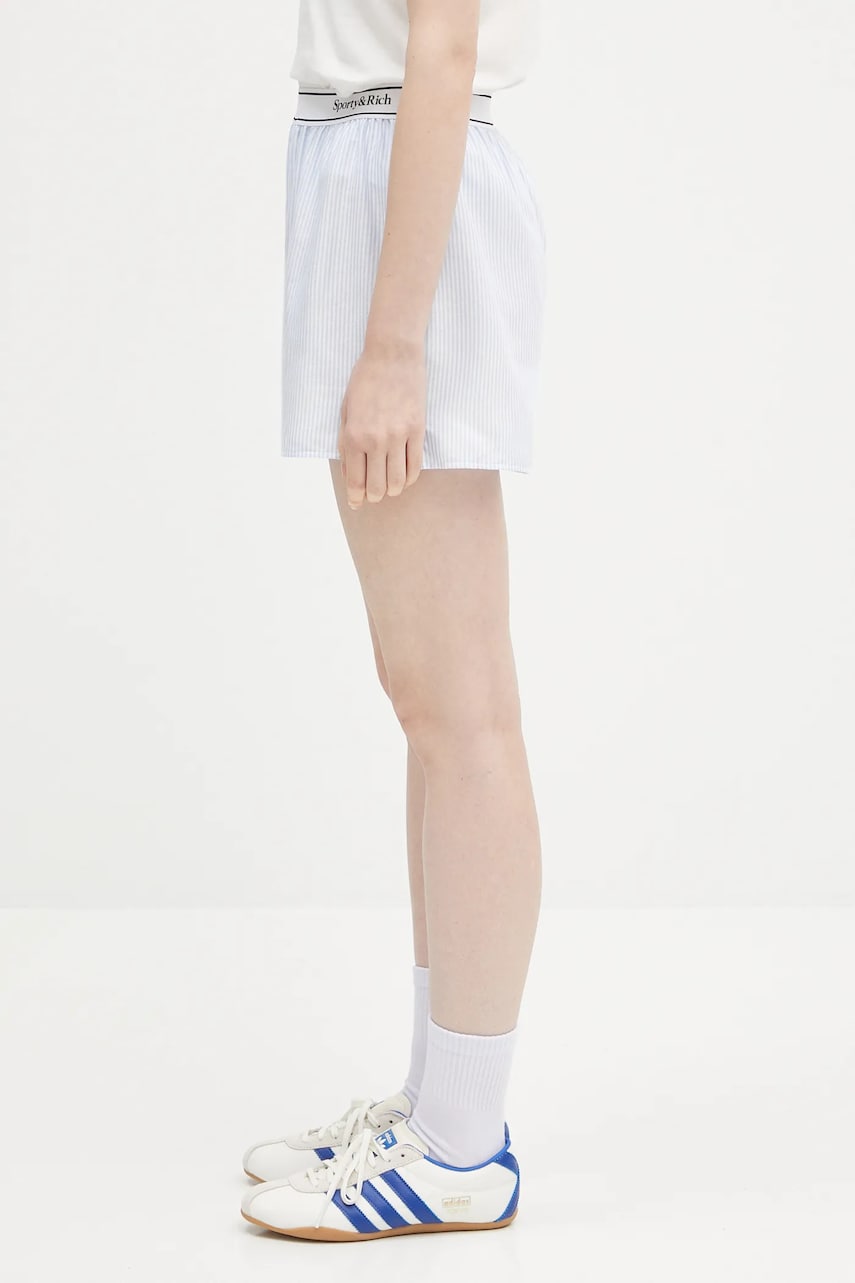 Šortky Sporty & Rich Sporty & Rich Serif Logo Oxford High Waist Shorts Modrá | SH015620300ST03, 1