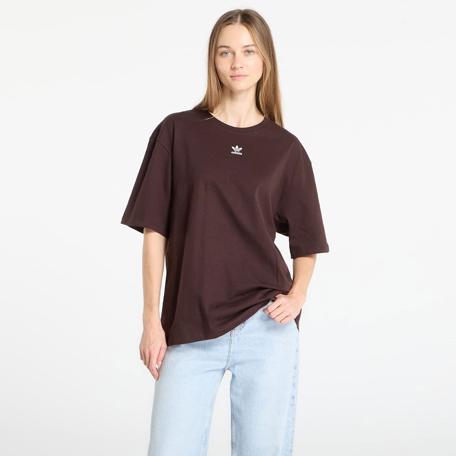 Tričko adidas Originals Essentials Boyfriend T-shirt Hnedá | KD1371, 0